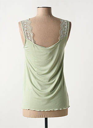 Top coupe fluide fines bretelles vert SOFTY femme