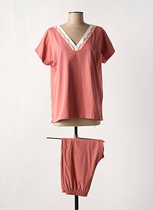 Pyjama coupe droite rose MOONKA femme