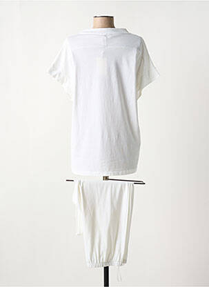Pyjama col v blanc PLUTO femme