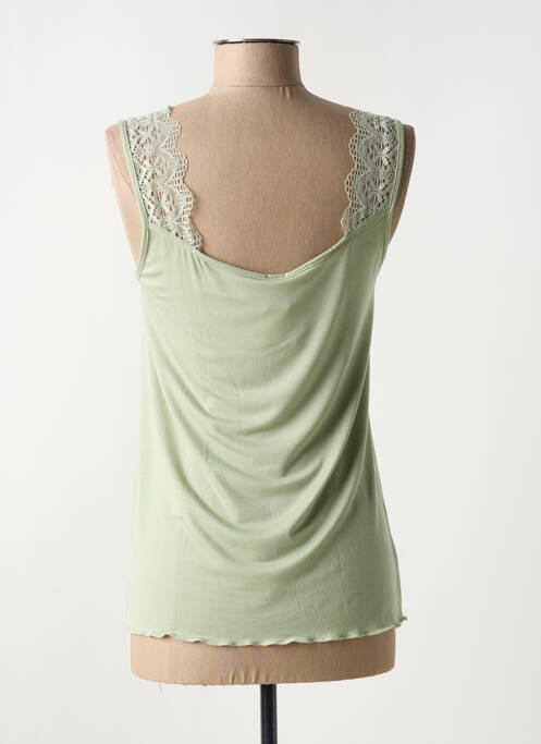 Top coupe fluide fines bretelles vert SOFTY femme