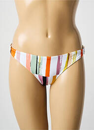 Bas de maillot de bain imprimé rayures culotte blanc FREYA femme