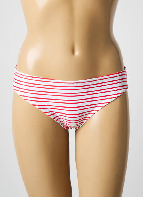 Bas de maillot de bain imprimé rayures culotte rouge FREYA femme