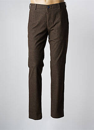 Pantalon chino tissage chiné taille normale marron MEYER homme