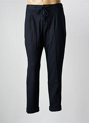 Pantalon chino fermeture zippée sous rabat boutonné bleu DESOTO femme