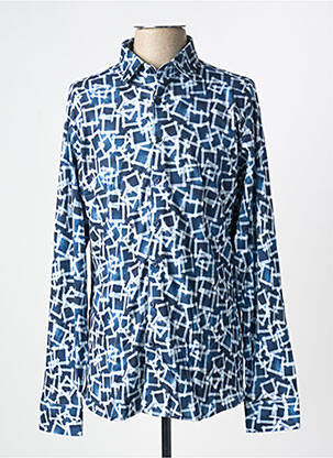 Chemise manches longues imprimé fantaisie bleu DESOTO homme