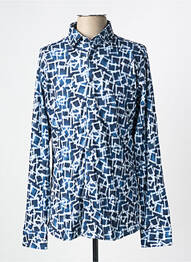 Chemise manches longues imprimé fantaisie bleu DESOTO homme