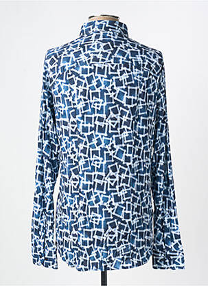 Chemise manches longues imprimé fantaisie bleu DESOTO homme