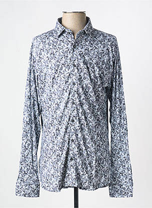 Chemise manches longues imprimé fantaisie bleu DESOTO homme