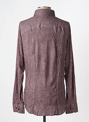 Chemise manches longues coupe droite marron DESOTO homme