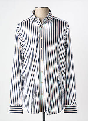 Chemise manches longues imprimé fantaisie blanc DESOTO homme