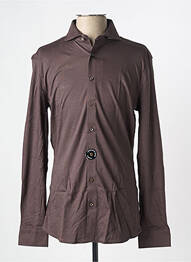 Chemise manches longues coupe cintrée marron DESOTO homme