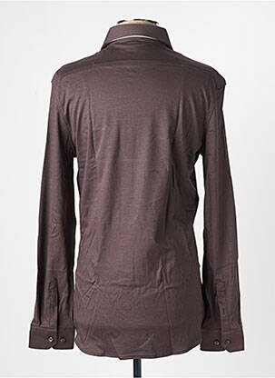 Chemise manches longues coupe cintrée marron DESOTO homme
