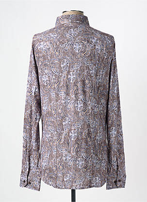 Chemise manches longues imprimé fantaisie marron DESOTO homme