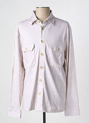 Chemise manches longues imprimé fantaisie beige DESOTO homme