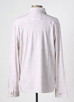 Chemise manches longues imprimé fantaisie beige DESOTO homme