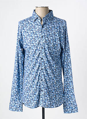 Chemise manches longues imprimé fantaisie bleu DESOTO homme