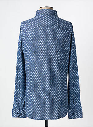 Chemise manches longues imprimé fantaisie bleu DESOTO homme