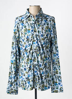 Chemise manches longues imprimé fantaisie bleu DESOTO homme