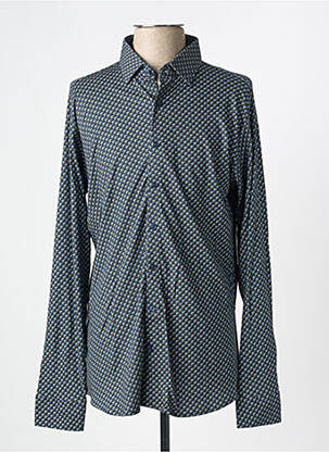 Chemise manches longues imprimé fantaisie bleu DESOTO homme