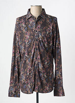 Chemise manches longues imprimé fantaisie noir DESOTO homme