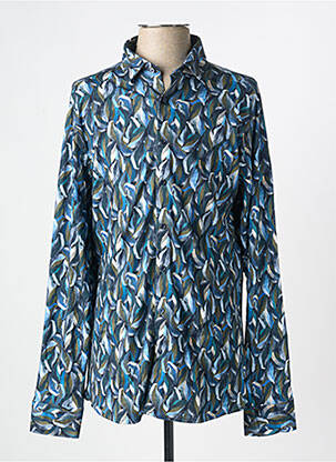 Chemise manches longues imprimé fantaisie bleu DESOTO homme