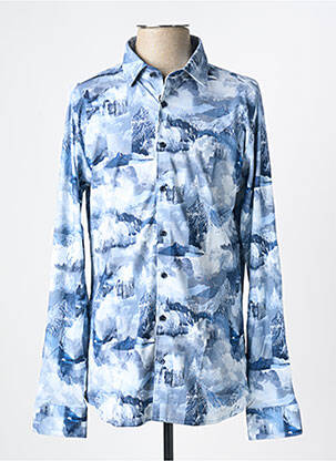 Chemise manches longues imprimé fantaisie bleu DESOTO homme
