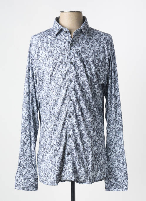 Chemise manches longues imprimé fantaisie bleu DESOTO homme