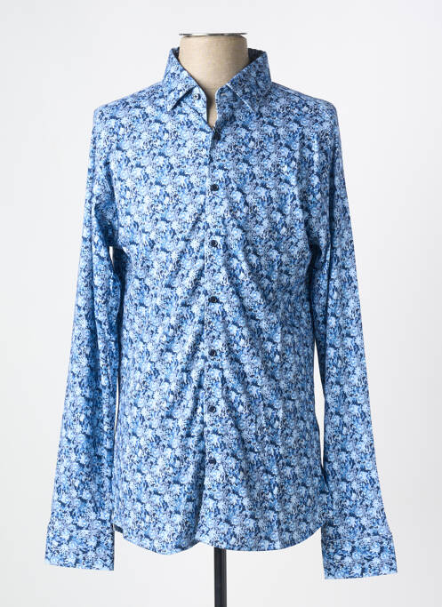 Chemise manches longues imprimé fantaisie bleu DESOTO homme