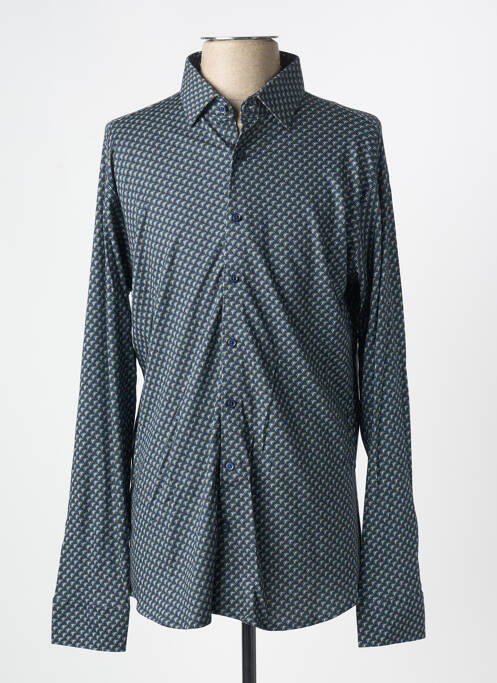Chemise manches longues imprimé fantaisie bleu DESOTO homme