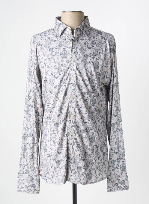 Chemise manches longues imprimé fantaisie bleu DESOTO homme