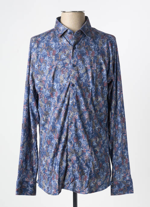 Chemise manches longues imprimé fantaisie bleu DESOTO homme