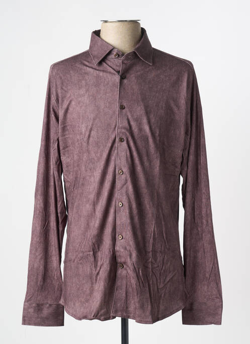 Chemise manches longues marron DESOTO pour homme