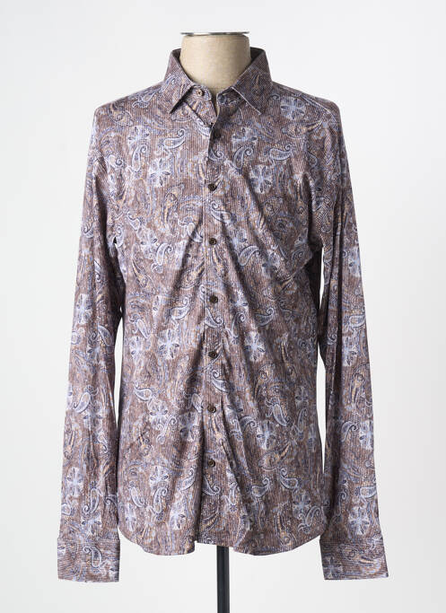 Chemise manches longues marron DESOTO pour homme