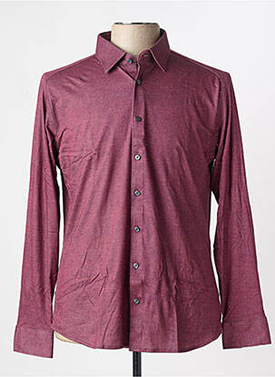 Chemise manches longues coupe cintrée rouge DESOTO homme