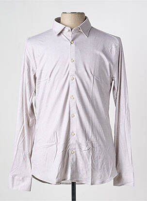 Chemise manches longues coupe cintrée beige DESOTO homme