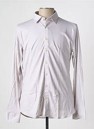 Chemise manches longues coupe cintrée beige DESOTO homme