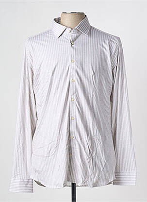 Chemise manches longues coupe cintrée beige DESOTO homme