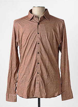 Chemise manches longues coupe cintrée orange DESOTO homme