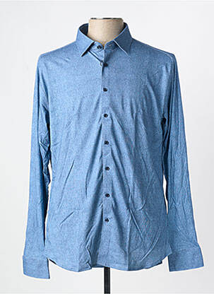 Chemise manches longues coupe cintrée bleu DESOTO homme