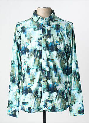 Chemise manches longues imprimé fantaisie vert DESOTO homme