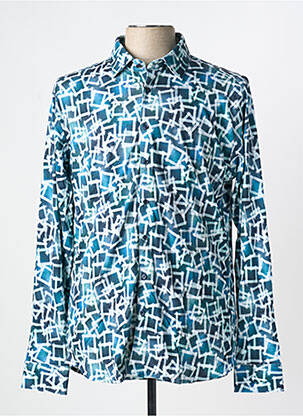 Chemise manches longues imprimé fantaisie bleu DESOTO homme