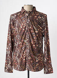 Chemise manches longues coupe cintrée marron DESOTO homme