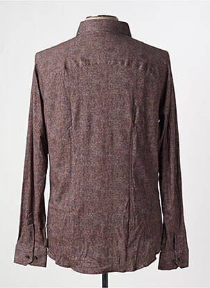 Chemise manches longues coupe cintrée marron DESOTO homme