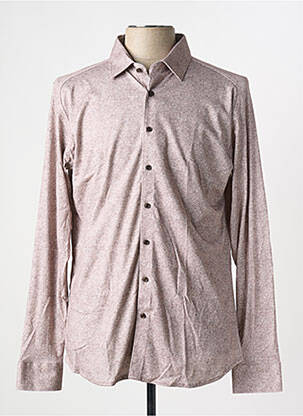 Chemise manches longues coupe cintrée marron DESOTO homme