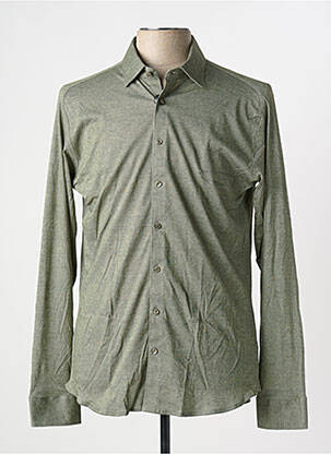 Chemise manches longues coupe cintrée vert DESOTO homme