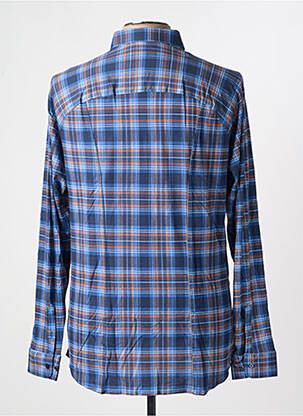 Chemise manches longues imprimé écossais bleu DESOTO homme