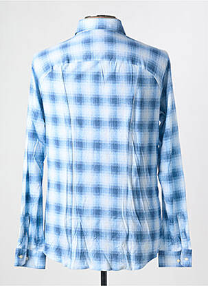 Chemise manches longues imprimé carreaux bleu DESOTO homme