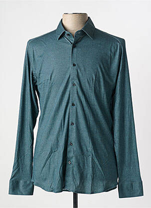 Chemise manches longues imprimé rayures vert DESOTO homme