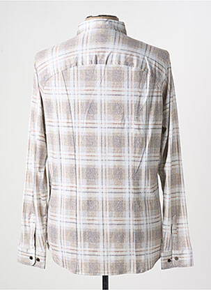 Chemise manches longues imprimé carreaux beige DESOTO homme
