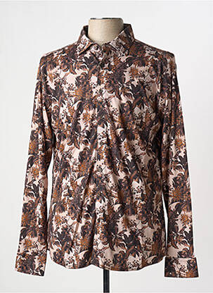 Chemise manches longues imprimé fleurs marron DESOTO homme